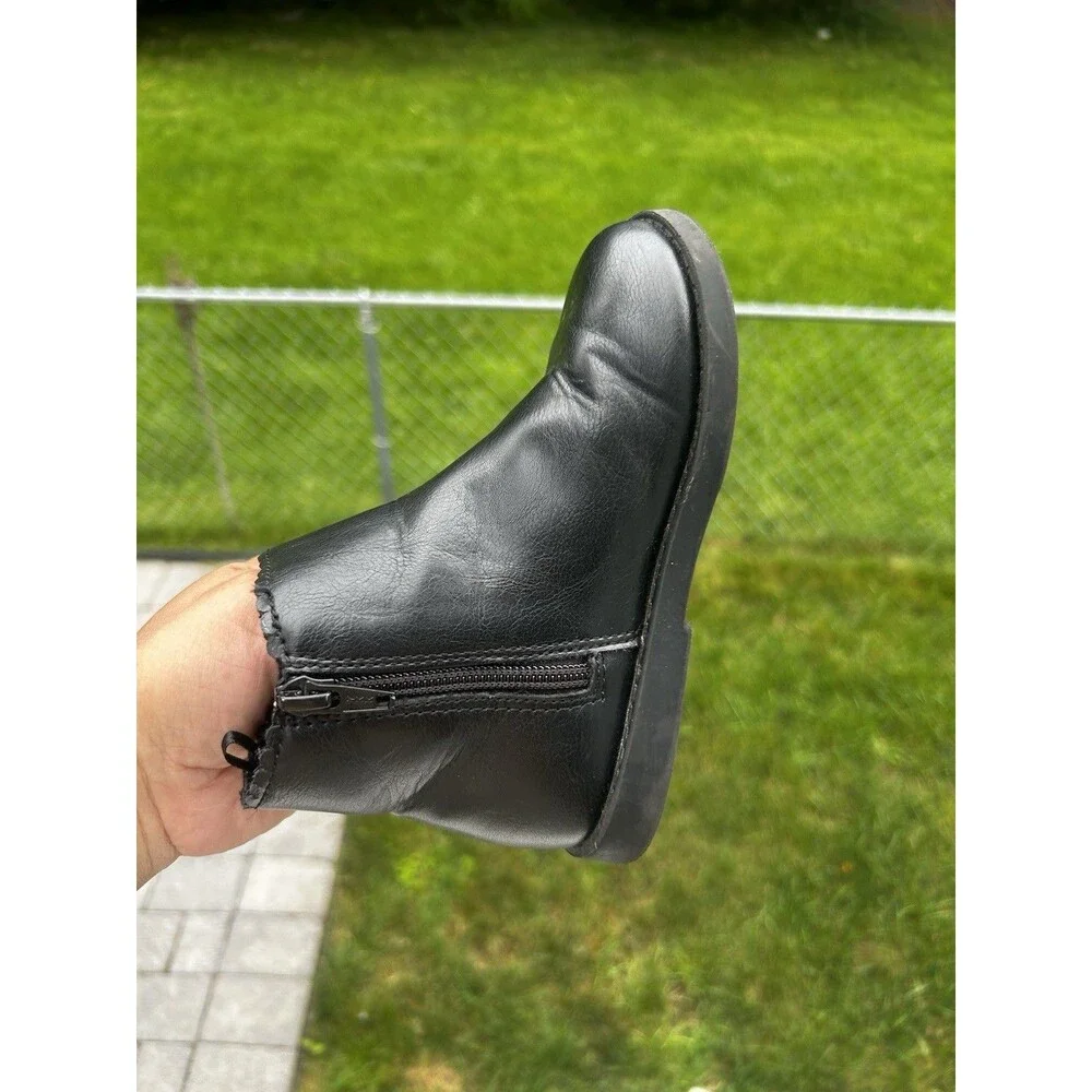 Old Navy Girls Scalloped Chelsea Boots Black Size 11